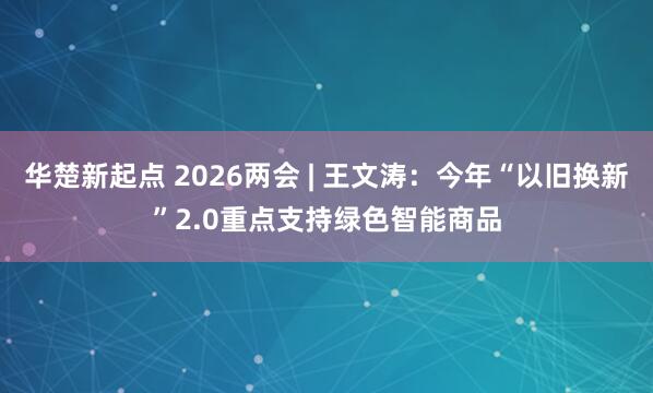华楚新起点 2026两会 | 王文涛：今年“以旧换新”2.0重点支持绿色智能商品